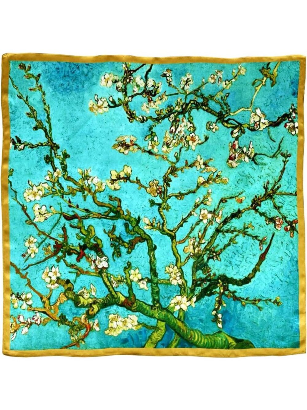 Luxurious 100% Mulberry Silk Scarf for Women - Square Long Shawl Wrap, Art Gift